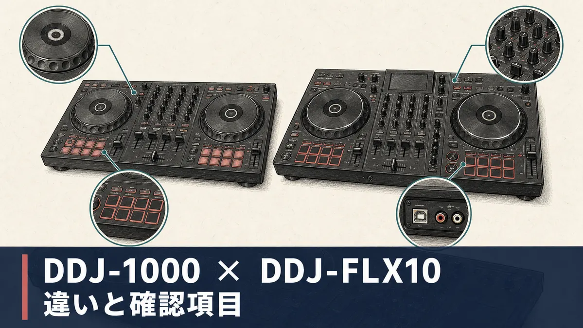 DDJ-1000とDDJ-FLX10の違いを中古で確認するための比較図解